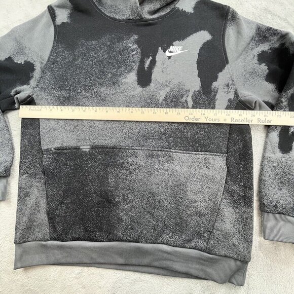 Nike Women's Hoodie Black Medium Paint Splatter Tie Dye Camo Bleed Grunge Vibe - Picture 3 of 9